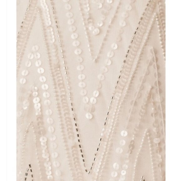 BHLDN Ellesmere Size 6 Ivory Allover Beaded Vintage Inspired V-neck Maxi Wedding - Picture 11 of 12